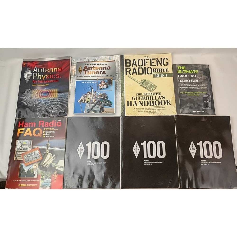 Radio Antenna Book Lot of 8: Handbooks, FAQs, Manuals, Antennas HF, Physics - PB